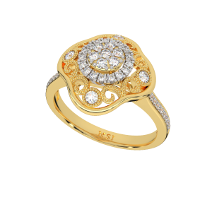 The Majestic Gold Diamond Solitaire Ring