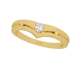 Fall In Love Couple Gold Diamond Ring For Him