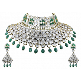 Royal Emerald & Diamond Polki Necklace