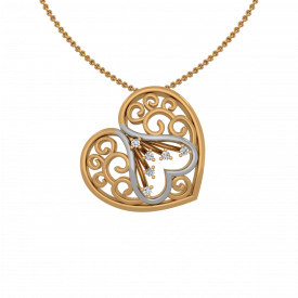 The Heart Art Gold Diamond Heart Pendant