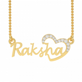 Raksha Name Personalized Gold Diamond Pendant