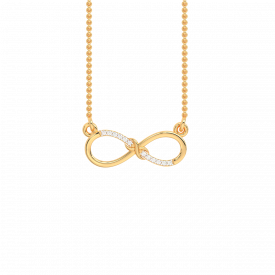 The forever Love knot diamond and gold pendant For Her